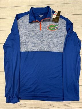 Champion Florida Gators 1/4 Zip Pullover NWT Large Blue Performance NCAA